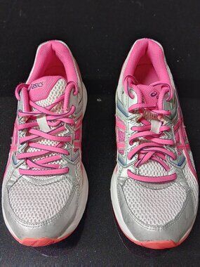 Asics Gel contend pink silver running sneakers womens 7.5